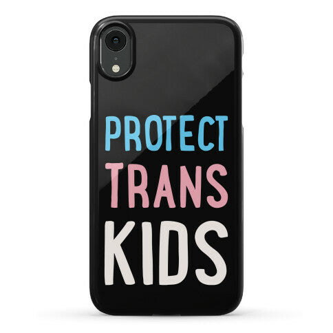 Protect Trans Kids White Print Phone Case